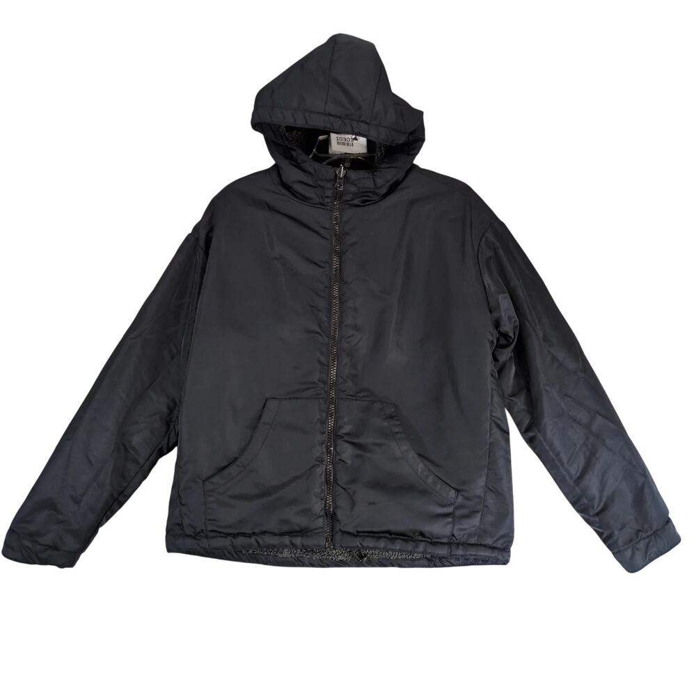Fabletics Reversible Black Hoodie Jacket Women's S Polar Fleece Sherpa & Nylon